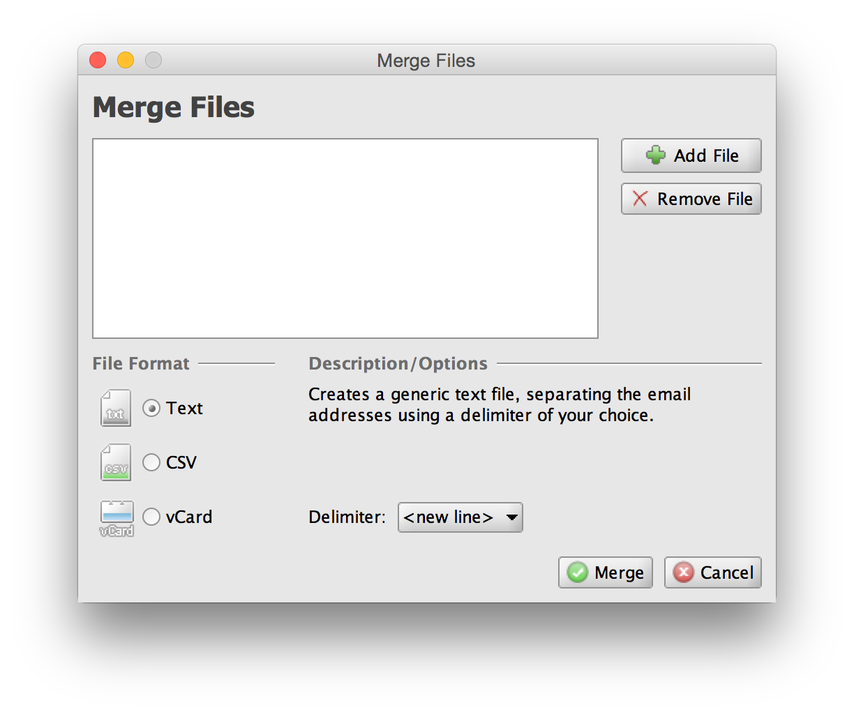 Email Grabber Merge files screenshot