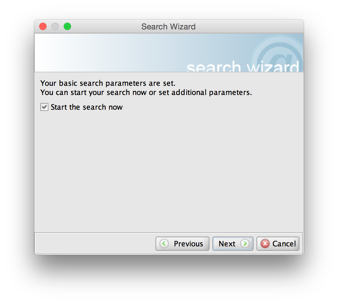 Search Wizard screenshot